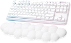 Logitech G715 Wireless Mechanical Gaming Keyboard with LIGHTSYNC RGB, Lightspeed, Tactile Switches (GX Brown), and Keyboard Palm Rest, PC/Mac Compatible - White Mist