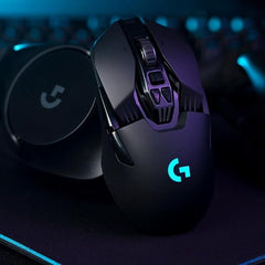 Logitech G903 Lightspeed Wireless Gaming Mouse w/Hero 25K Sensor, 140+ Hour with Rechargeable Battery and LIGHTSYNC RGB. POWERPLAY Compatible, Ambidextrous, 107g+10g Optional, 25,600 DPI - Black