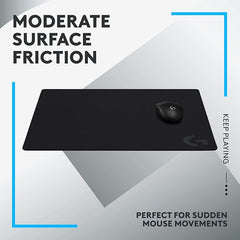 Logitech G640 Large Cloth Gaming Mouse Pad, Optimized for Gaming Sensors, Moderate Surface Friction, Non-Slip Mouse Mat - Black