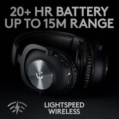 Logitech G PRO X Wireless Lightspeed Gaming Headset with Blue VO!CE Mic Filter Tech, 50 mm PRO-G Drivers, and DTS Headphone:X 2.0 Surround Sound, 20+ Hour Battery Life - Black