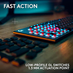 Logitech G915 X Lightspeed Low-Profile Wireless Gaming Keyboard, Double-Shot PBT Keycaps, Fully Programmable Keys, RGB Backlighting, Sleek Aluminum Finishing, GL Brown Tactile Switches-PC/Mac - Black