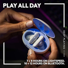 Logitech G FITS True Wireless Gaming Earbuds, Custom Molded Fit, Lightspeed + Bluetooth, Four Beamforming Microphones, PC, Mac, PS5, PS4, Mobile, Nintendo Switch - White