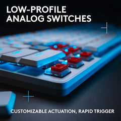 Logitech G515 Rapid TKL Low-Profile Wired Gaming Keyboard, Fully Customizable PC Gaming Keyboard with Analog Low-Profile Switches, Rapid Trigger, Ultra-Slim, for USB-A Port - White