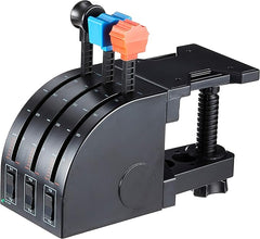 Logitech G Saitek PRO Flight Throttle Quadrant, Professional Simulation Axis Levers, LCD Display, 3x Two-Way Rocker Switches, Adjustable Bracket, USB, PC - Black