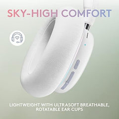 Logitech G735 Wireless Gaming Headset, Customizable LIGHTSYNC RGB Lighting, Bluetooth, 3.5 MM Aux Compatible with PC, Mobile Devices, Detachable Mic - White Mist