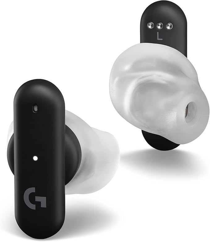 Logitech G FITS True Wireless Gaming Earbuds, Custom Molded Fit, Lightspeed + Bluetooth, Four Beamforming Microphones, PC, Mac, PS5, PS4, Mobile, Nintendo Switch - Black
