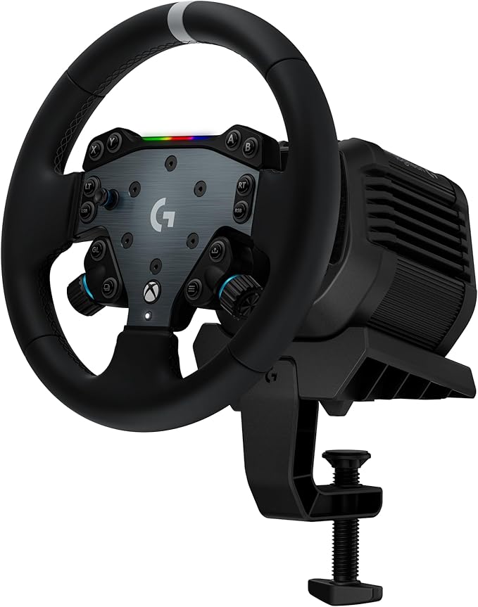 Logitech G RS50 System, 3-Piece Sim Racing Steering Wheel Setup - RS50 Wheel base with 8 Nm Direct Drive, RS Wheel Hub with 13 Buttons and RS Round Wheel 11-inch - For Xbox/PC
