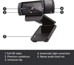 G Litra Beam LX Premium Dual-Sided RGB LED Streaming Key Light + C920X Pro Webcam Bundle