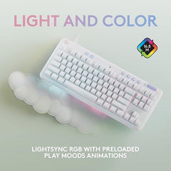 Logitech G713 Wired Gaming Keyboard with LIGHTSYNC RGB Lighting, Tactile Switches (GX Brown), and Keyboard Palm Rest, PC and Mac Compatible, White Mist