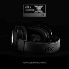 Logitech G Pro X Wired Gaming Headset: Blue VO!CE Detachable Boom Mic, DTS 7.1, 50 mm Drivers, USB/3.5mm Aux, Spare Memory Foam Ear Pads, USB DAC & Bag Included - Black