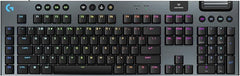 Logitech G915 X Lightspeed Low-Profile Wireless Gaming Keyboard, Double-Shot PBT Keycaps, Fully Programmable Keys, RGB Backlighting, Sleek Aluminum Finishing, GL Brown Tactile Switches-PC/Mac - Black