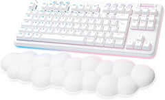 Logitech G715 Wireless Mechanical Gaming Keyboard with LIGHTSYNC RGB, Lightspeed, Linear Switches (GX Red), and Keyboard Palm Rest, PC/Mac Compatible - White Mist