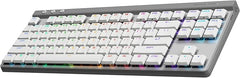 Logitech G515 Lightspeed TKL Low Profile Wireless Gaming Keyboard, LIGHTSYNC RGB, Thin Tenkeyless Design, PBT Keycaps, Tactile (Brown) Mechanical Switches - White