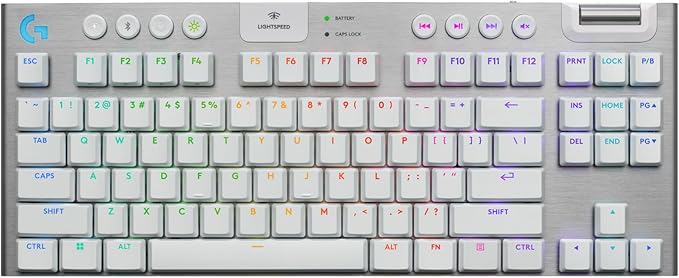 Logitech G915 X Lightspeed TKL Low-Profile Wireless Gaming Keyboard, Double-Shot PBT Keycaps, Fully Programmable Keys, RGB Backlighting, Sleek Aluminum Finishing, GL Brown Tactile - PC/Mac - Black