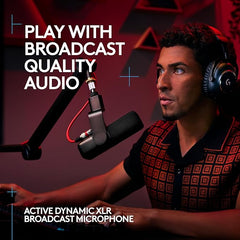 Logitech G Yeti Studio Active Dynamic XLR Broadcast Microphone for Gaming, ClearAmp Active Preamp, Dual-Diaphragm Capsule, Internal Shockmount - Off White