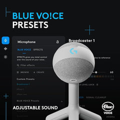 Logitech G Yeti Orb Condenser RGB Gaming Mic with LIGHTSYNC, USB Mic for Streaming, Cardioid for PC/Mac - Off White