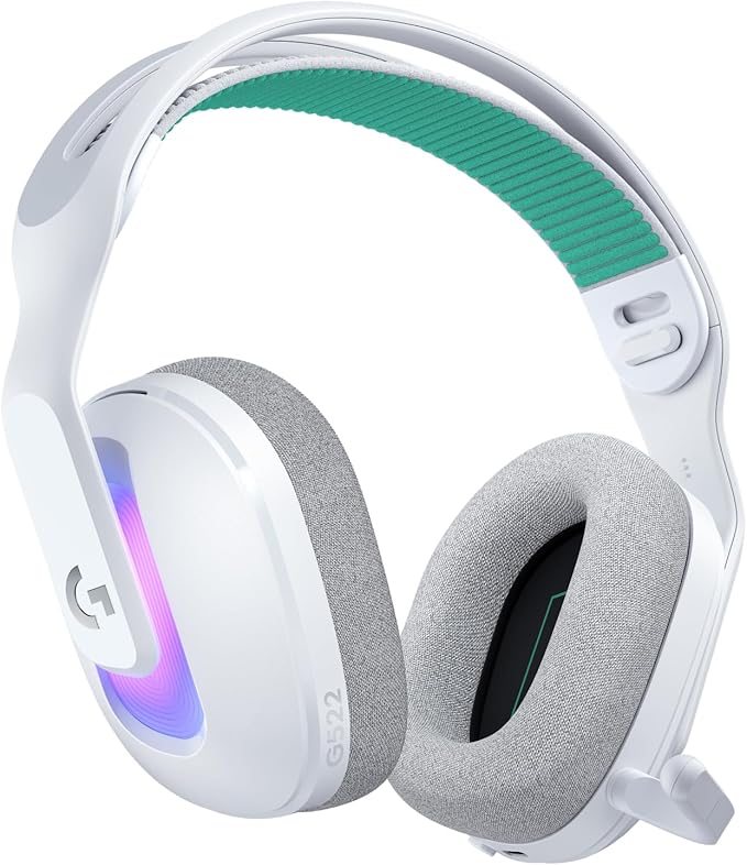 Logitech G522 Lightspeed Wireless Gaming Headset, Full-Band Mic, Advanced Audio, Tri-Connect (Lightspeed, Bluetooth, USB A to C), LIGHTSYNC RGB, for PC & Nintendo Switch/Switch 2 - White