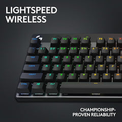 Logitech G PRO X TKL Lightspeed Wireless Gaming Keyboard, Ultra-Portable Tenkeyless Design, LIGHTSYNC RGB, PBT keycaps, Tactile Switches (GX Brown) - Black