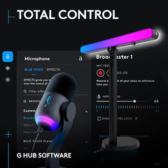 Logitech G Litra Beam LX Premium Dual-Sided RGB LED Streaming Key Light + Yeti GX Dynamic RGB Gaming Microphone with LIGHTSYNC, USB