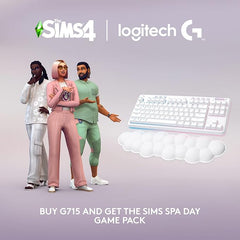 Logitech G715 Wireless Mechanical Gaming Keyboard with LIGHTSYNC RGB, Lightspeed, Linear Switches (GX Red), and Keyboard Palm Rest, PC/Mac Compatible - White Mist