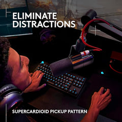 Logitech G Yeti Studio Active Dynamic XLR Broadcast Microphone for Gaming, ClearAmp Active Preamp, Dual-Diaphragm Capsule, Internal Shockmount - Black