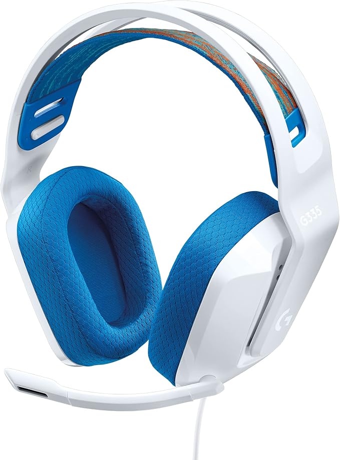 Logitech G335 Wired Gaming Headset, with Flip to Mute Microphone, 3.5mm Audio Jack, Memory Foam Earpads, Lightweight, Compatible with PC, PlayStation, Xbox, Nintendo Switch/Switch 2 - White