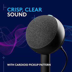 Logitech G Yeti Orb Condenser RGB Gaming Mic with LIGHTSYNC, USB Mic for Streaming, Cardioid for PC/Mac - Black