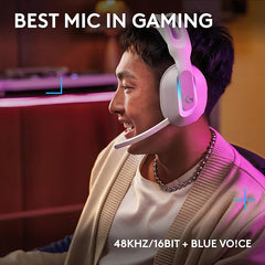 Logitech G522 Lightspeed Wireless Gaming Headset, Full-Band Mic, Advanced Audio, Tri-Connect (Lightspeed, Bluetooth, USB A to C), LIGHTSYNC RGB, for PC & Nintendo Switch/Switch 2 - White