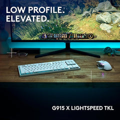 Logitech G915 X Lightspeed TKL Low-Profile Wireless Gaming Keyboard, Double-Shot PBT Keycaps, Fully Programmable Keys, RGB Backlighting, Sleek Aluminum Finishing, GL Brown Tactile - PC/Mac - Black
